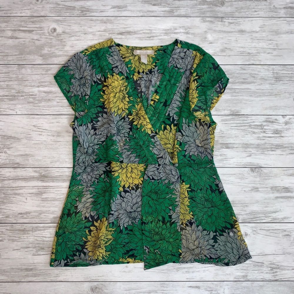 Banana Republic Factory Sheer Wrap Top Size PL